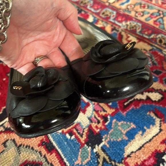 CHANEL Camellia Flower Block Heel Pumps 9.5 - Picture 9 of 12